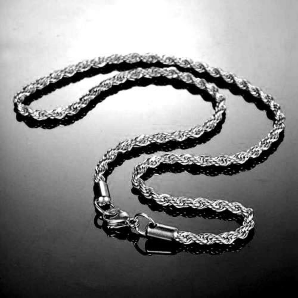 Stainless Steel "Rope" Chain Necklace - Picture 2 of 4